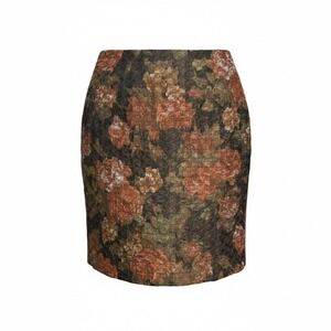 Kay Unger Floral Tapestry Pencil Skirt Womens‎ 8 Bronze Brocade Dark Academia